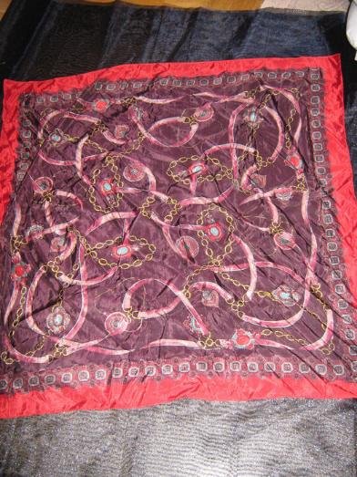 NEU mit ETIKETT * Edel * Seiden Chiffon * XXL * Ketten- Print * Hals * Tuch * Schal * Scarf 