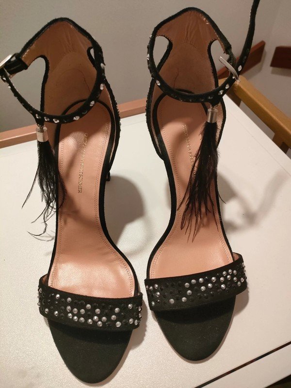 NEU mit Etikett * Glitzer * Swarovski * Strass * Kristalle * Steine * High Heels * Stilettos * Fessel * Riemchen * Sandaletten * Sandalen * Schuhe 