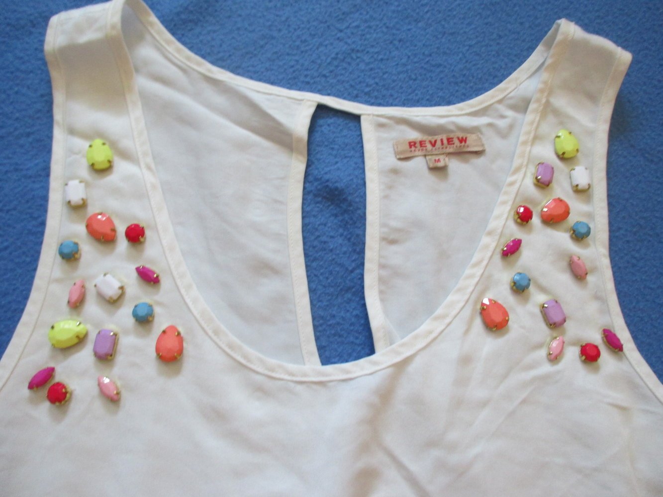 NEU * Edel * Strass- Kristalle * ärmelloses Blusen- Top 