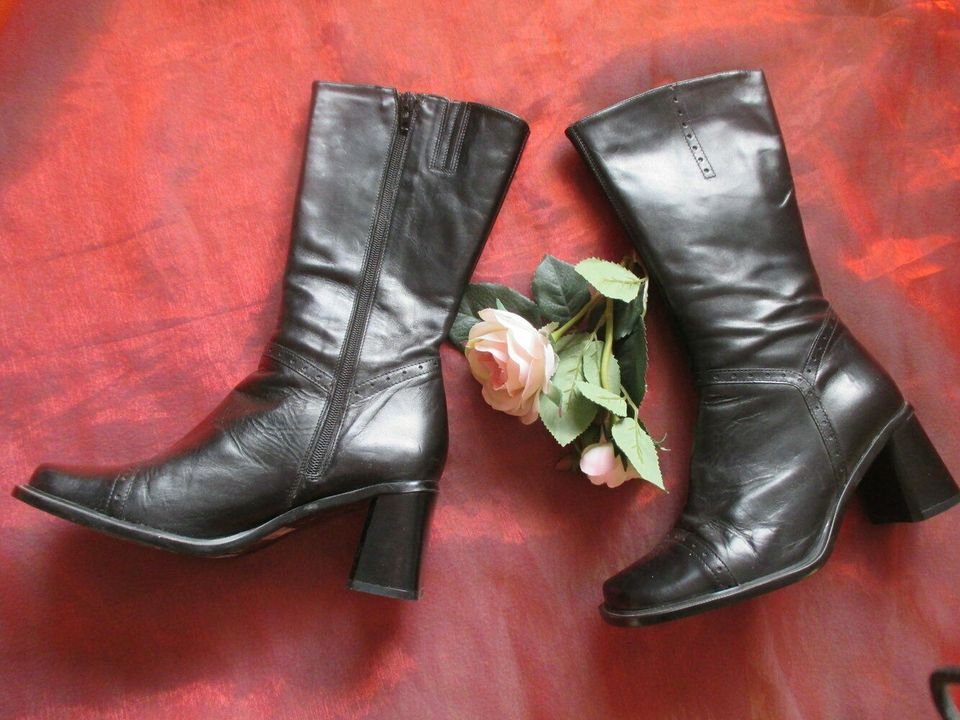 NEUw * Stylisch * Echt Leder * Budapester Style * Stiefeletten * Stiefel 