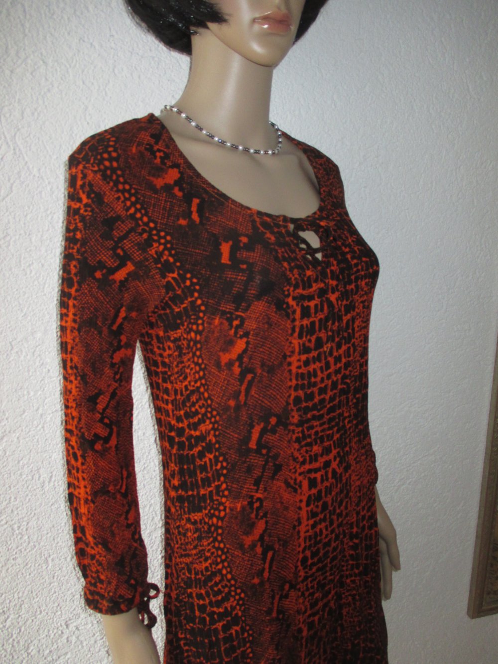 NEU * Edel * stylisch * Animal * Snake * Schlange * Seiden- Georgette * Crinkel * Knitter * Batik * Mini- Kleid 
