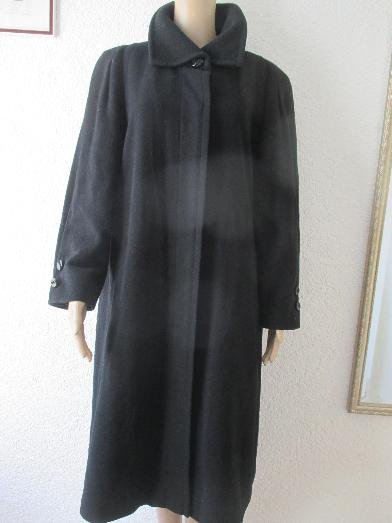 NEU * Klassisch * edel * ORIGINAL Granny VINTAGE * Wolle * Cashmerè * Kaschmir * FINE QUALITY * MANTEL * Luxus Qualität * Made in West- Germany * Gr. 40- 42/ M * schwarz * Gothic *