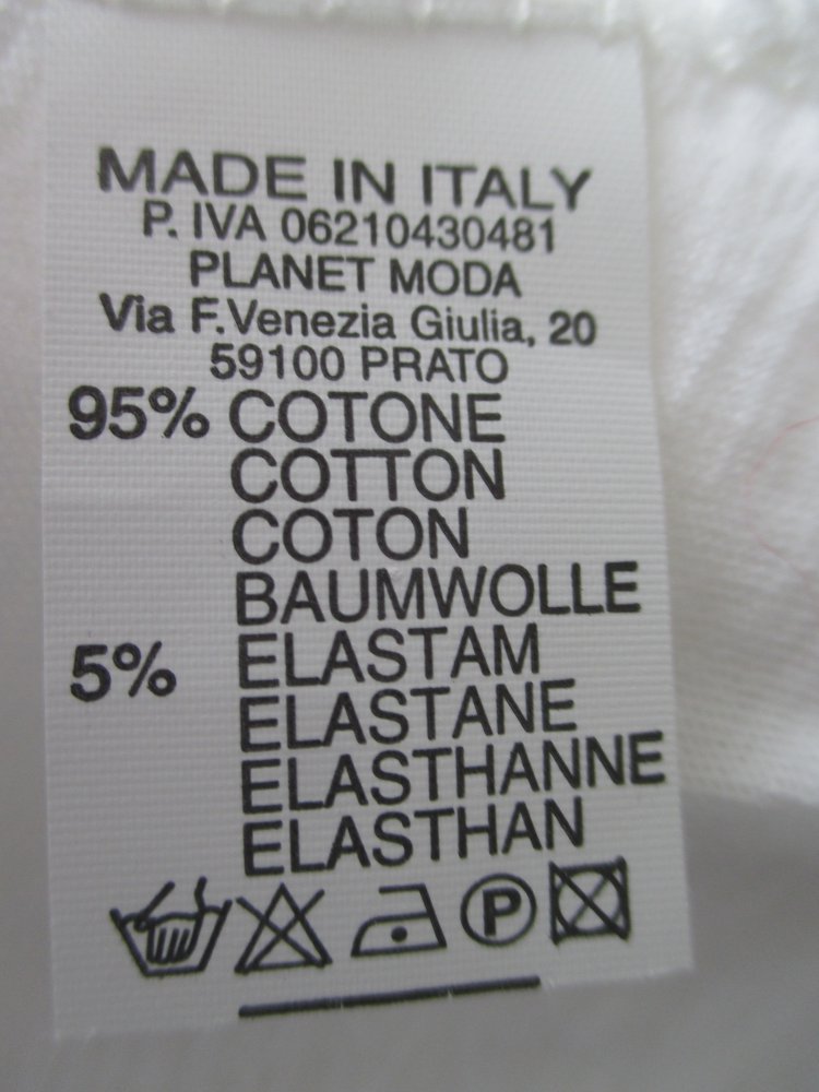 Made in Italy, weißes T- Shirt mit Paillettenschmetterlingen, Gr. S
