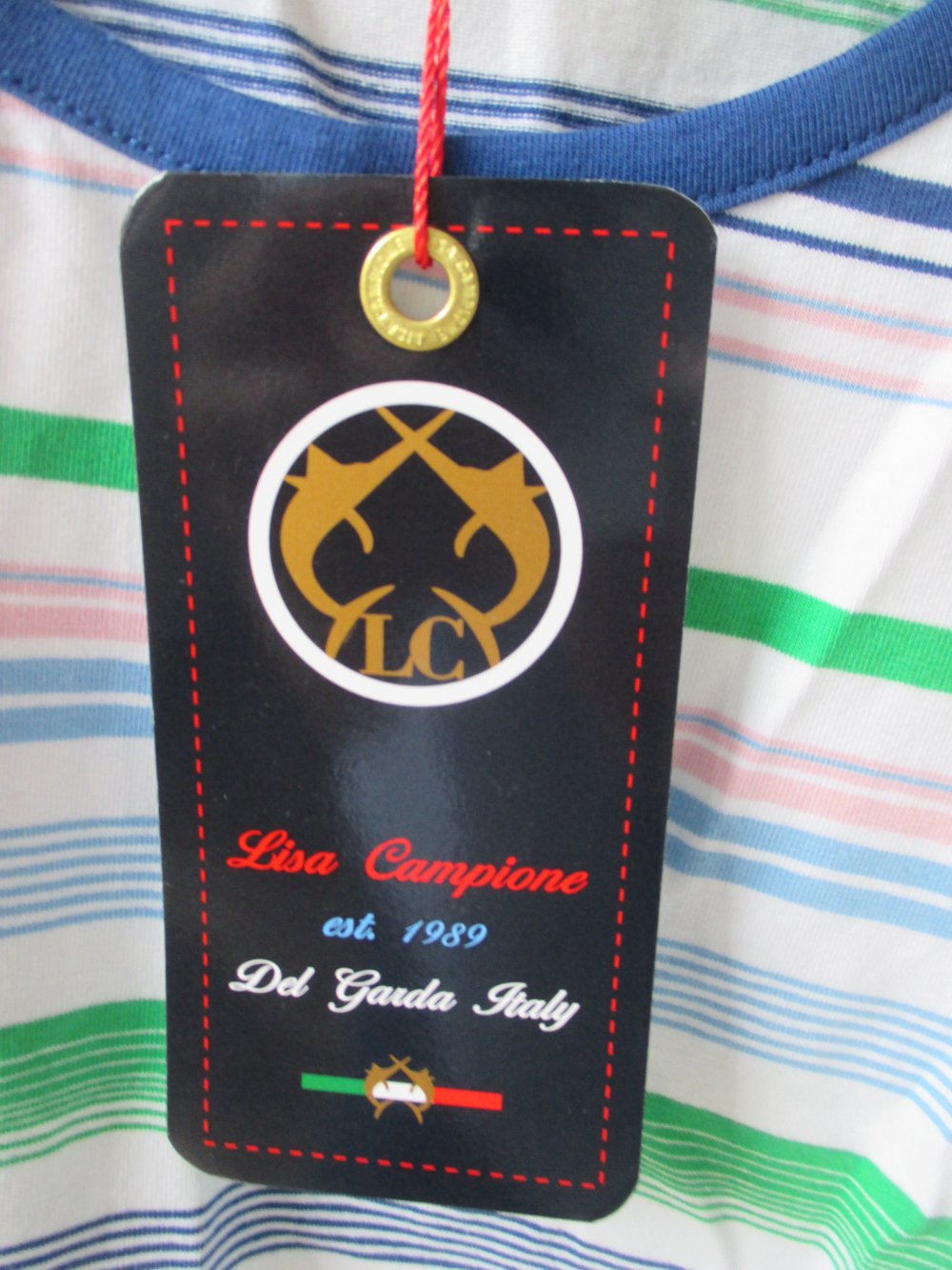 Lisa Campione, gestreiftes T - Shirt, Gr. M, Baumwolle, Kurzarm, Gr. 38 