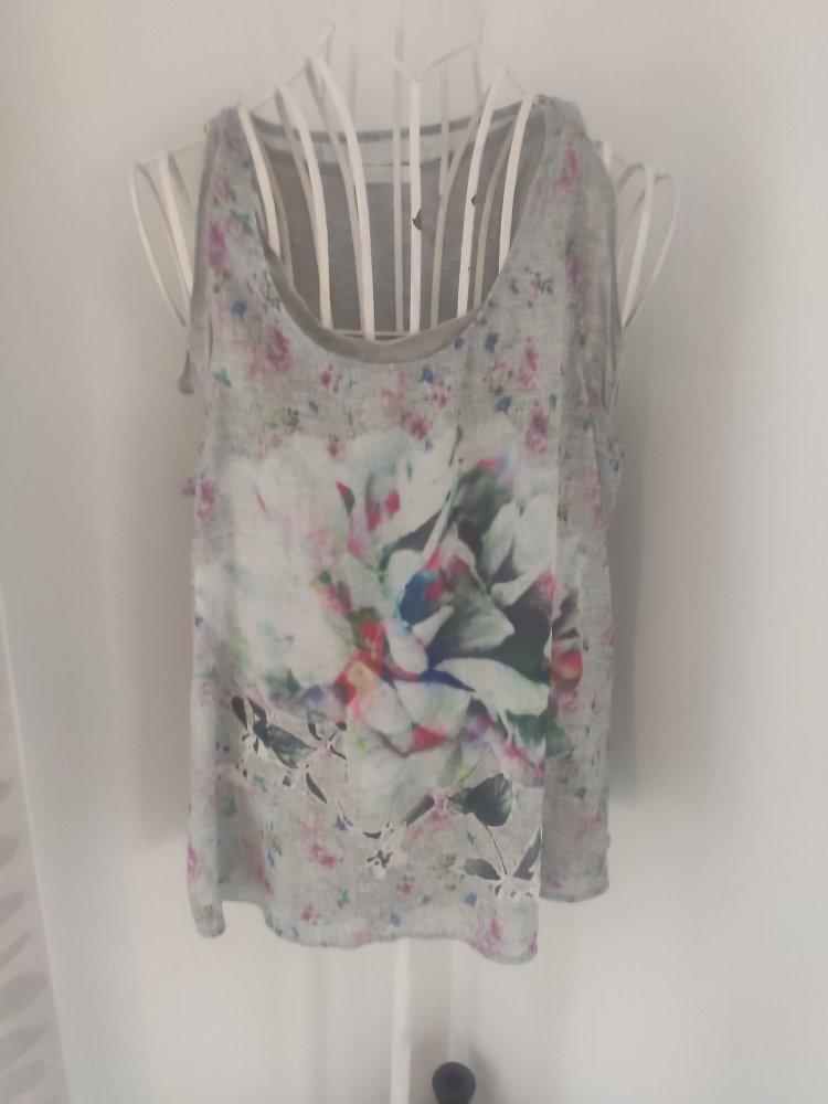 Promod Shirt floral grau 40