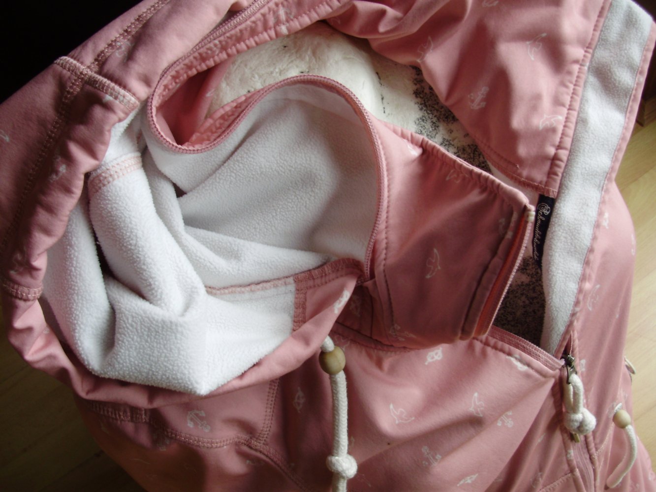 Schmuddelwedda Mantel rosa Kapuze M