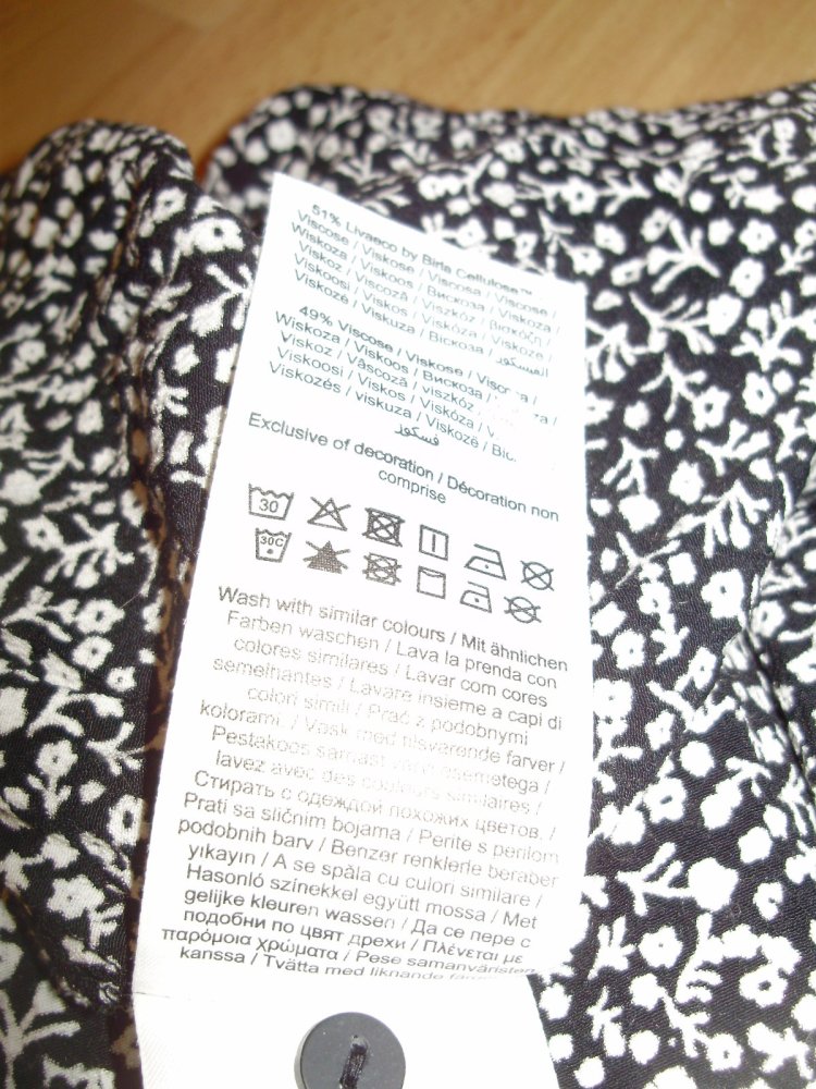 Vila Hemdblusen Kleid shwarz weiß Muster 36