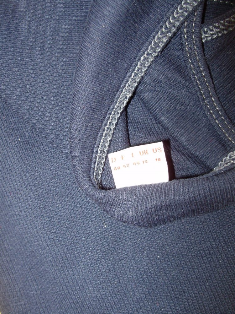 S. oliver Long Top dunkelblau Rippen Stretch 40