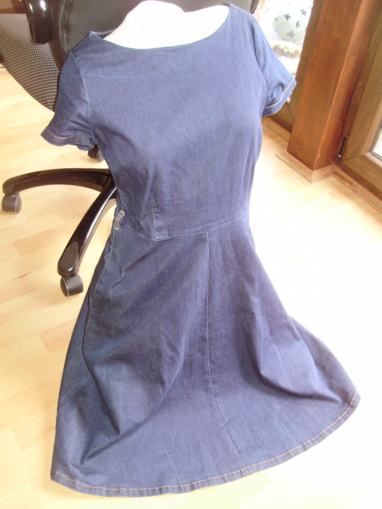 King Louie Jeans Kleid ausgestellter Rock 40