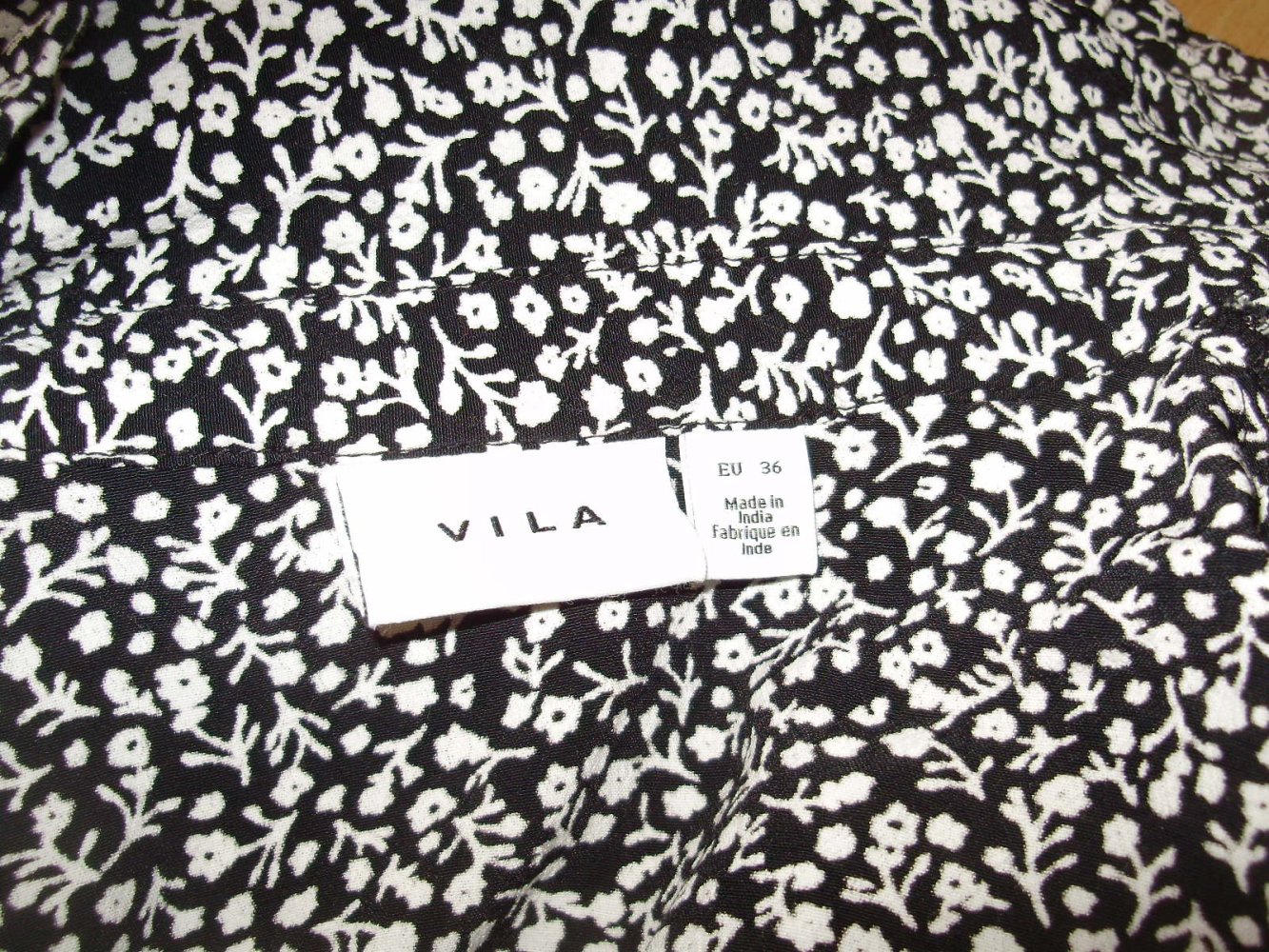 Vila Hemdblusen Kleid shwarz weiß Muster 36