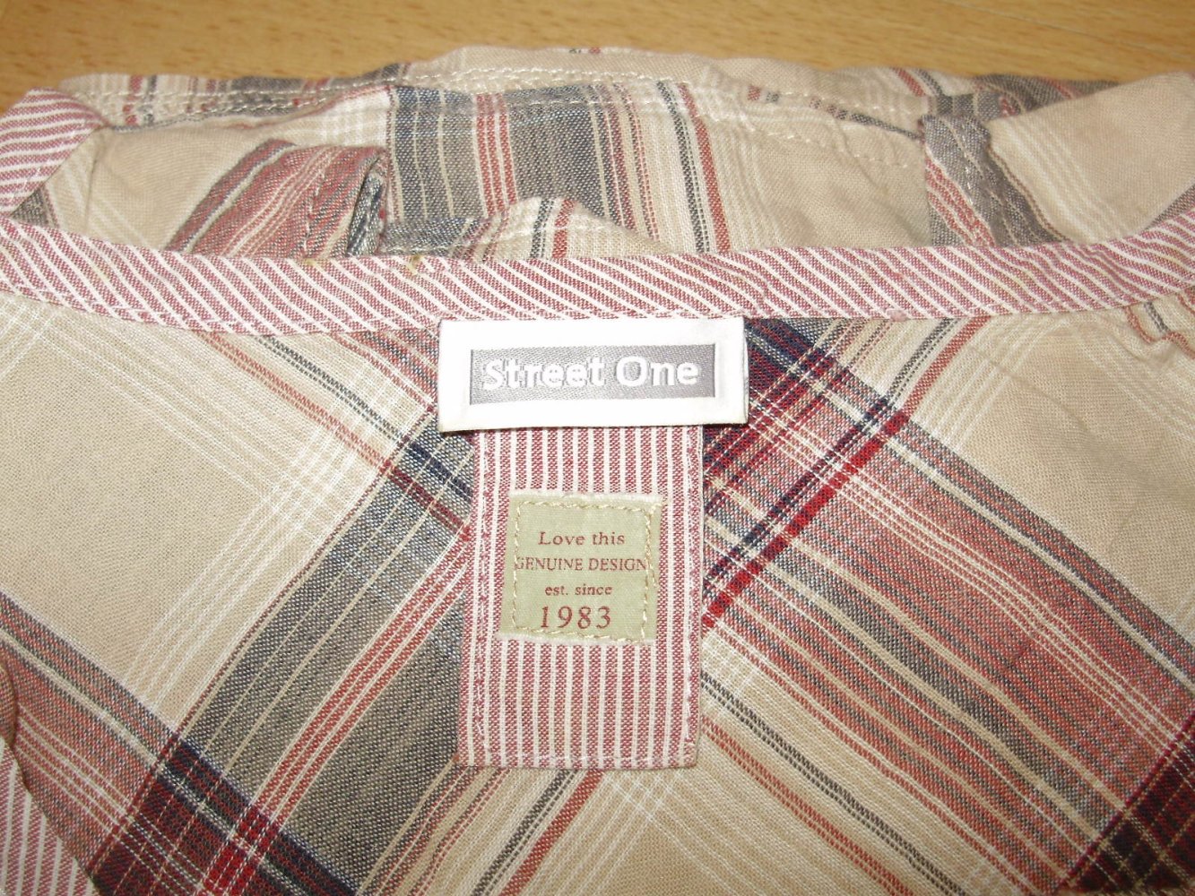 Street one Bluse o A Karo Braun beige rot 38
