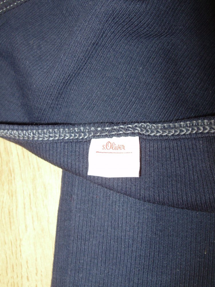 S. oliver Long Top dunkelblau Rippen Stretch 40