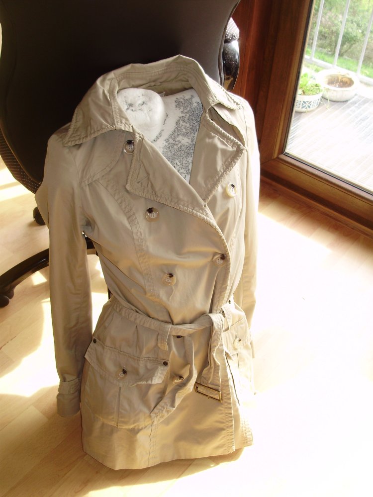 Only Trench beige zweireihig Klappentaschen M