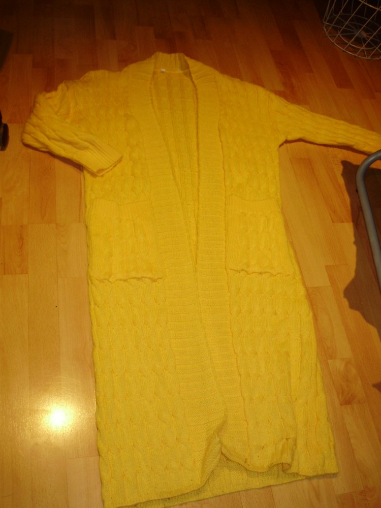 Strickmantel lan sonnenblumengelb Taschen S