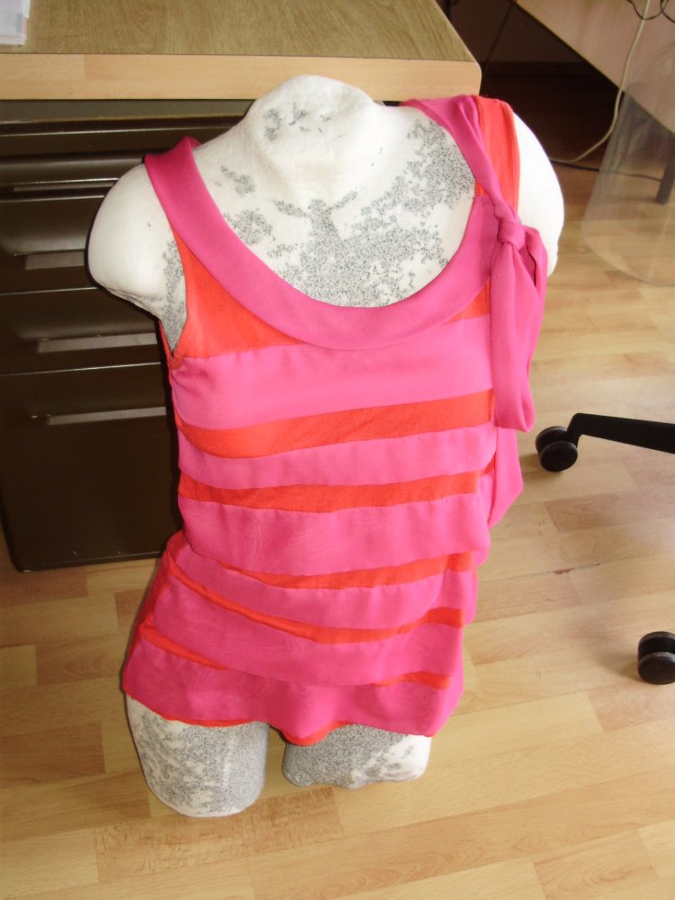 Mango Top pink orange Schluppe ausgefallen M