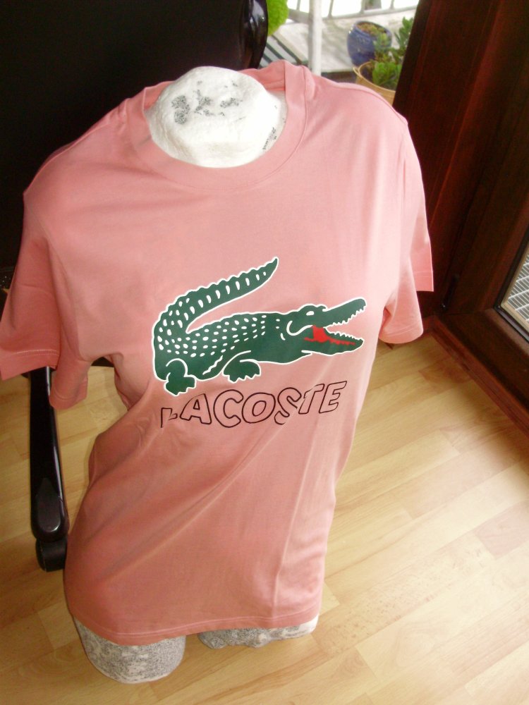 Lacoste Shirt rose großer Print vorne S
