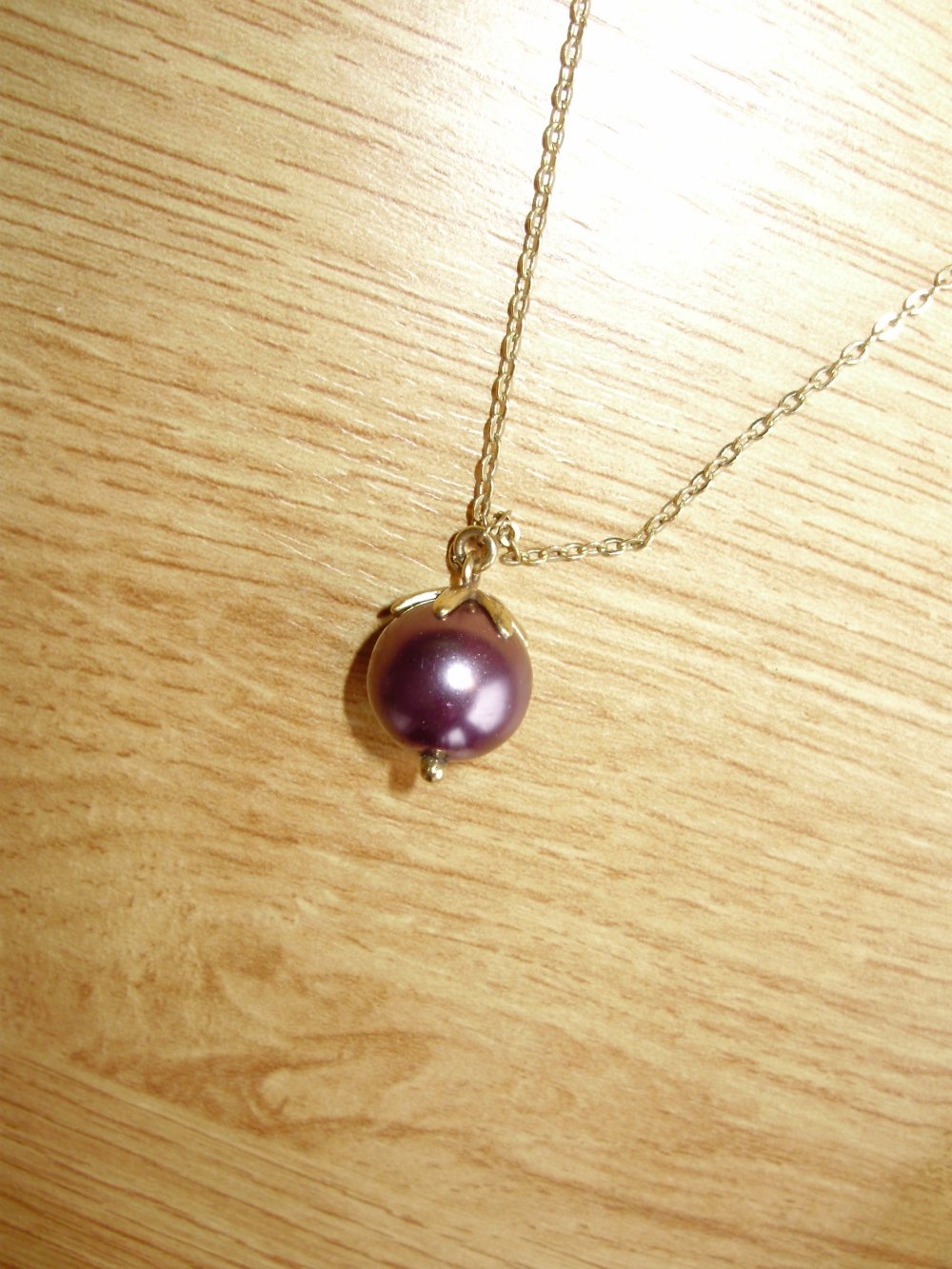 Pilgrim Schmuckset Kette + Ohrringe lila Perle / gold NEU