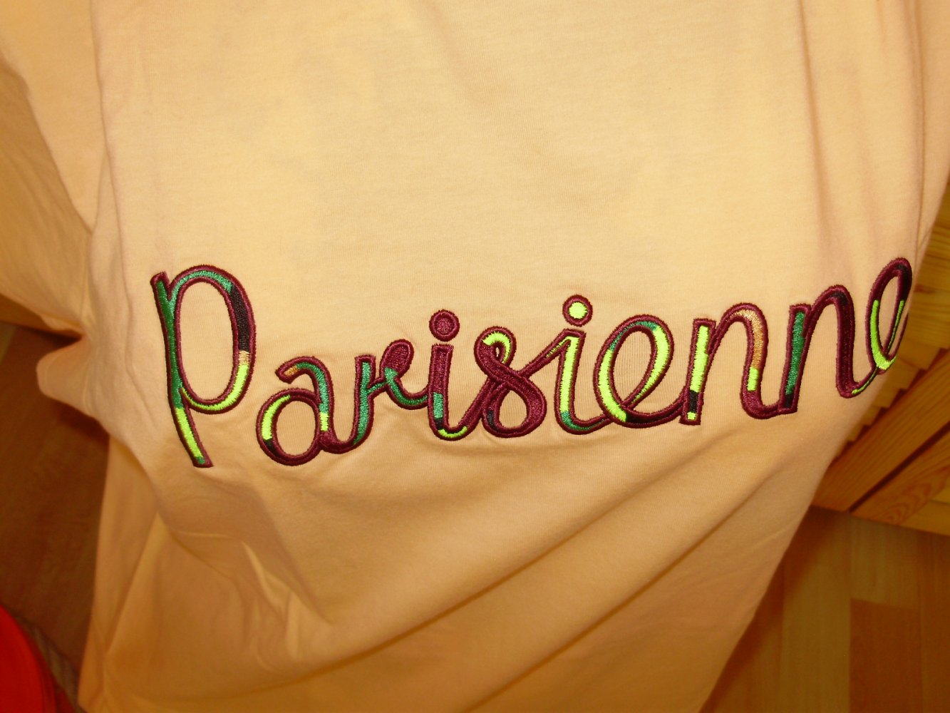 Maison Kitsune Shirt apricot Parisienne gestickt L