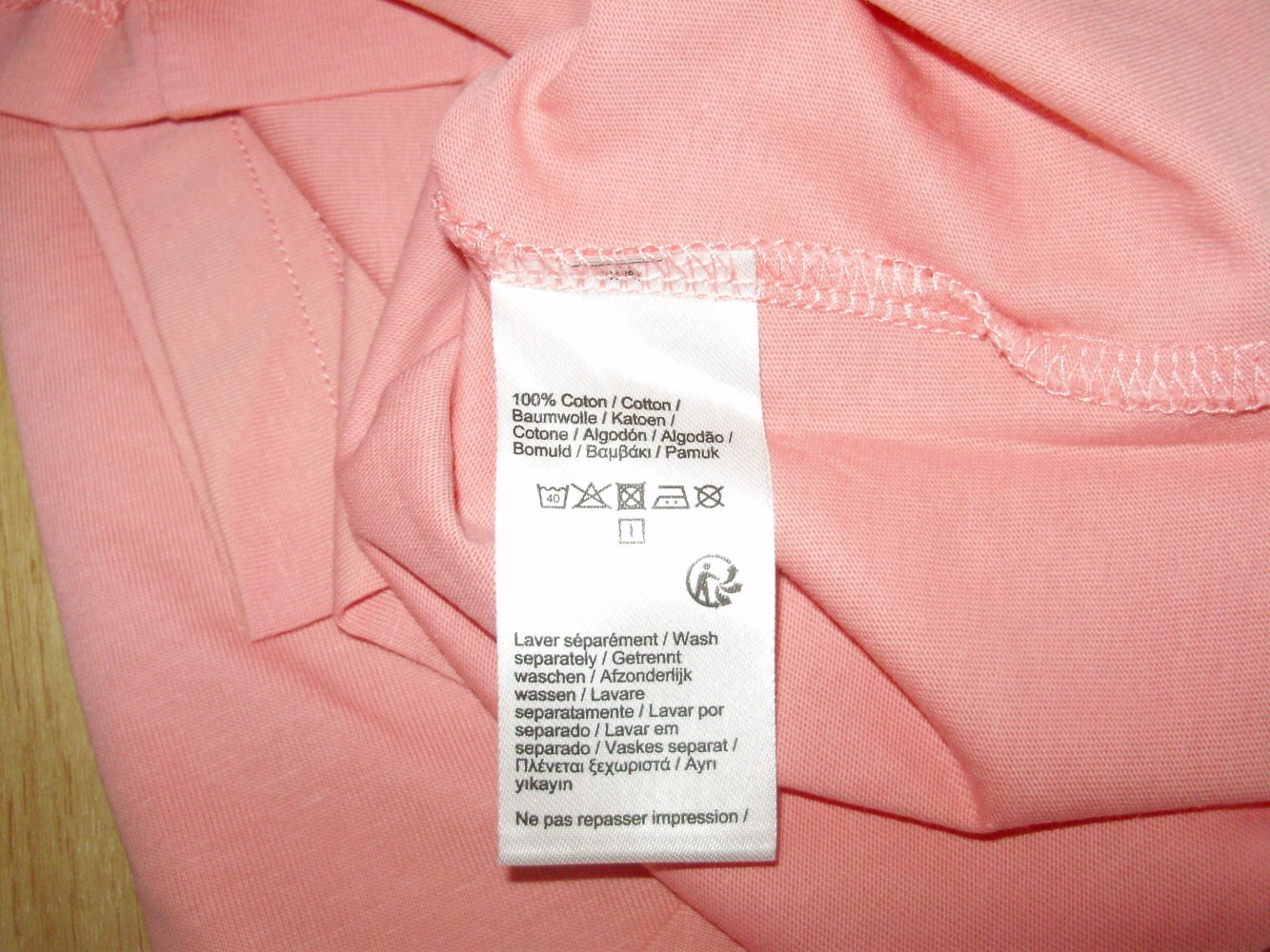 Lacoste Shirt rose großer Print vorne S