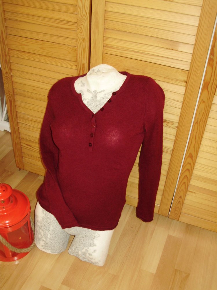 Max Studio Pullover 100% Cashmere 2-play bordeaux M