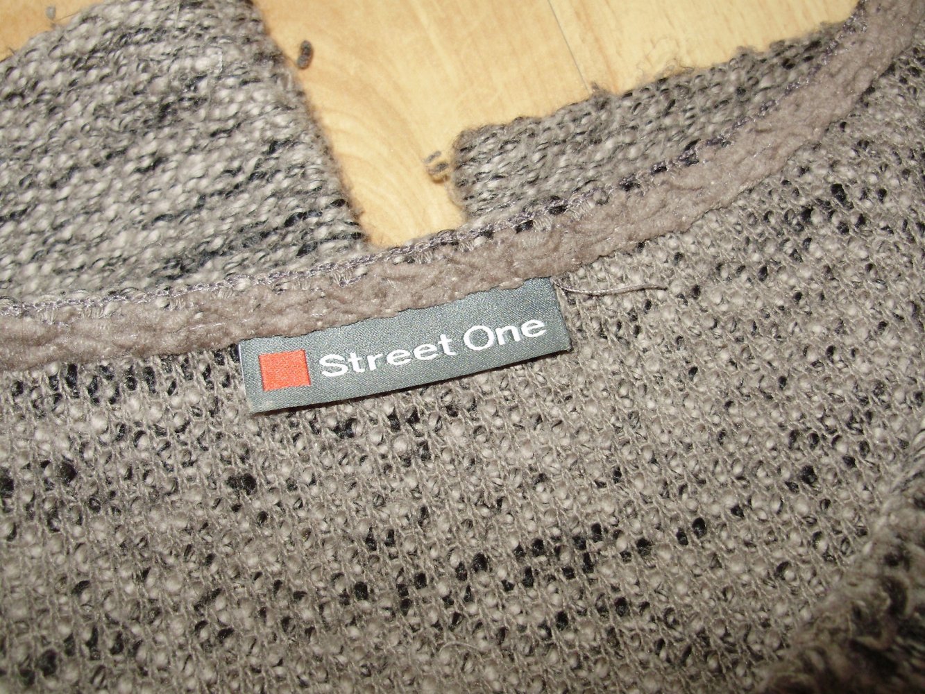 Street one Jacke Strick ausgefallen braun meliert kuschelig warm Gr 36 wie neu