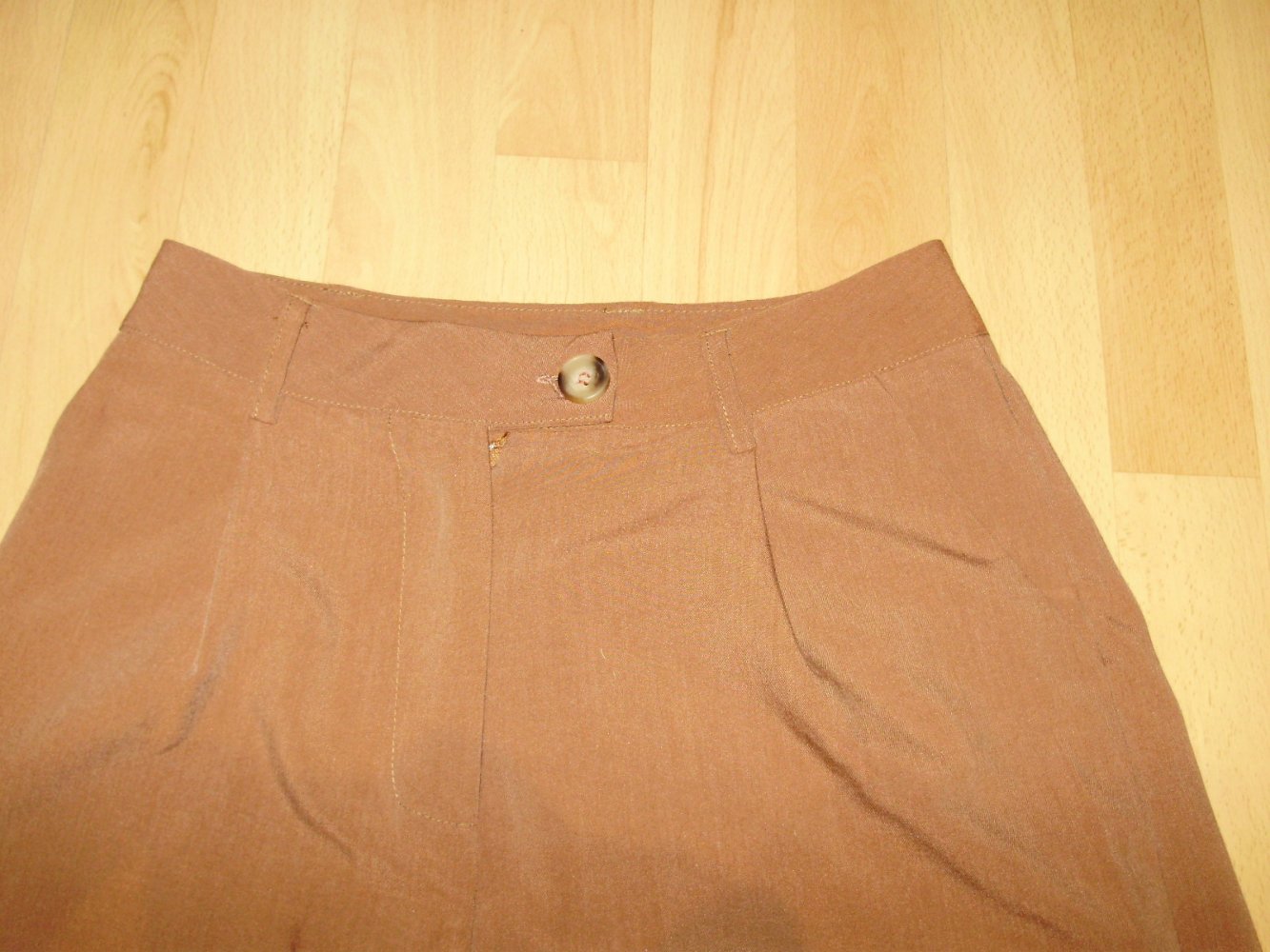 Hose Bundfalten braun S
