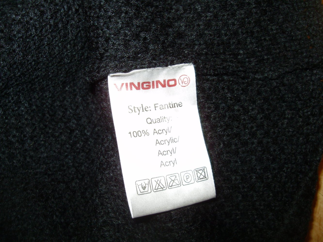 Strick Kleid Vingino schwarz Stickerei + APplikation S