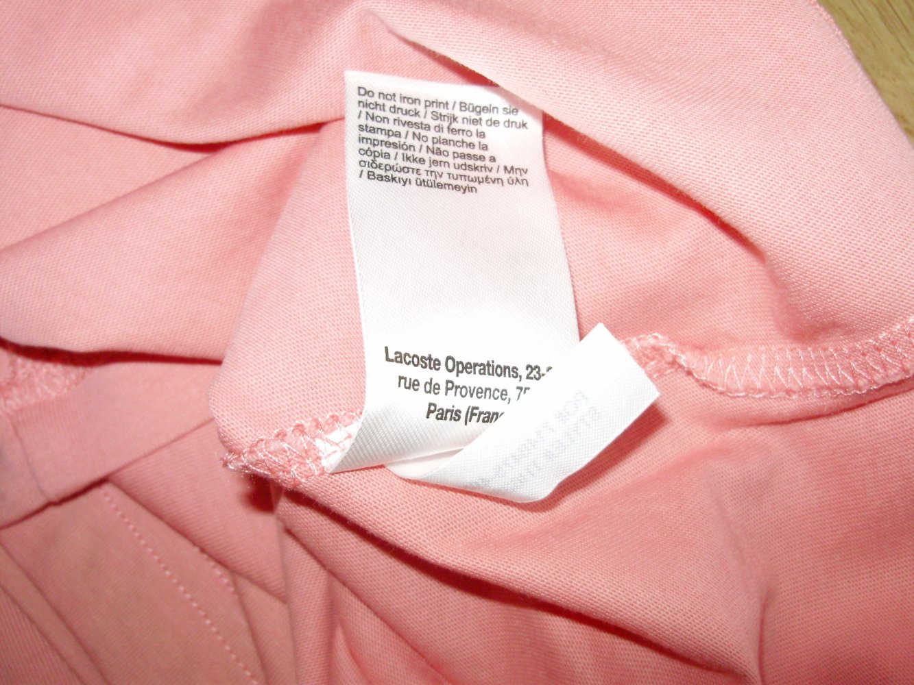 Lacoste Shirt rose großer Print vorne S