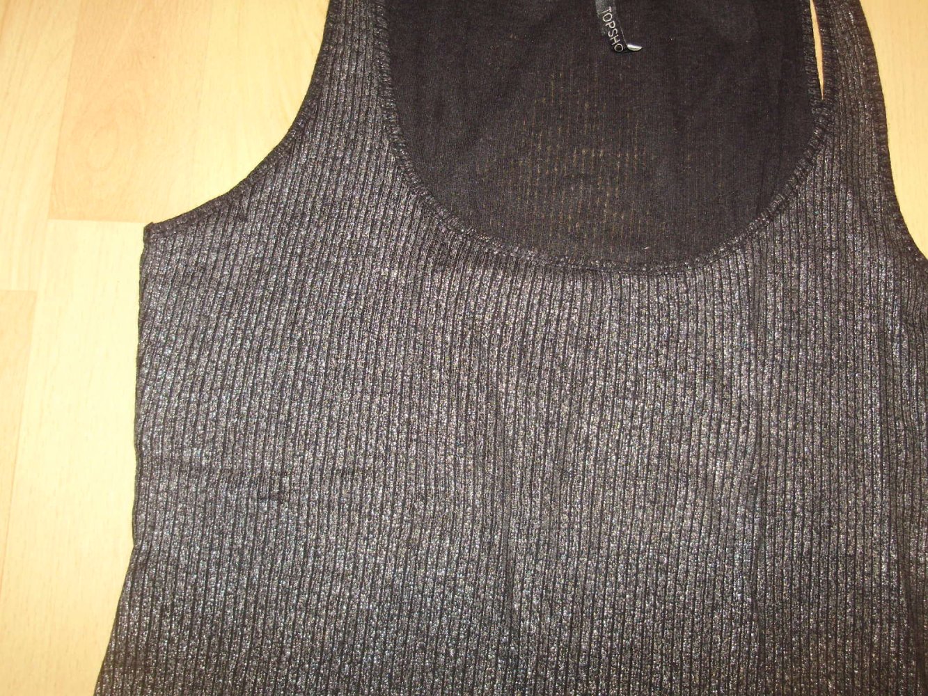 Topshop Top schwarz mit Silberglanz Gr 40