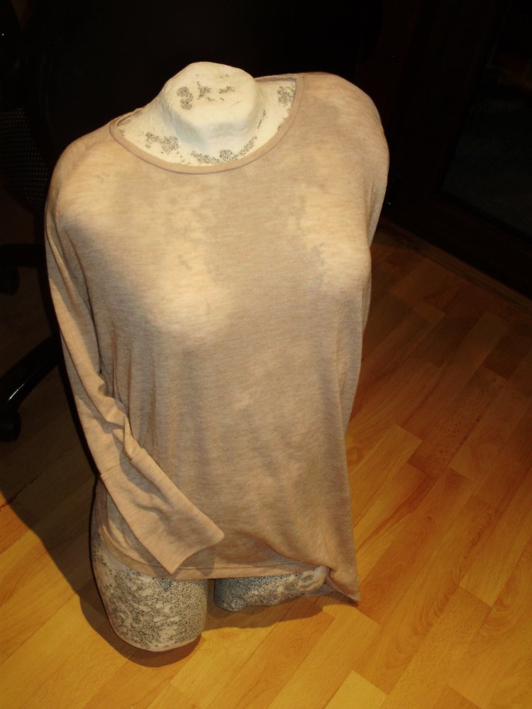 Please Shirt asymmetrisch hellbraun S