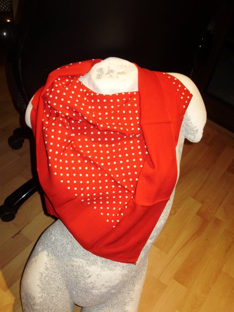 Vintage Tuch groß rot Punkte