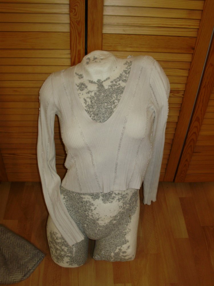 Tally Weijl LA Shirt weiß taillenkurz ausgefallen M