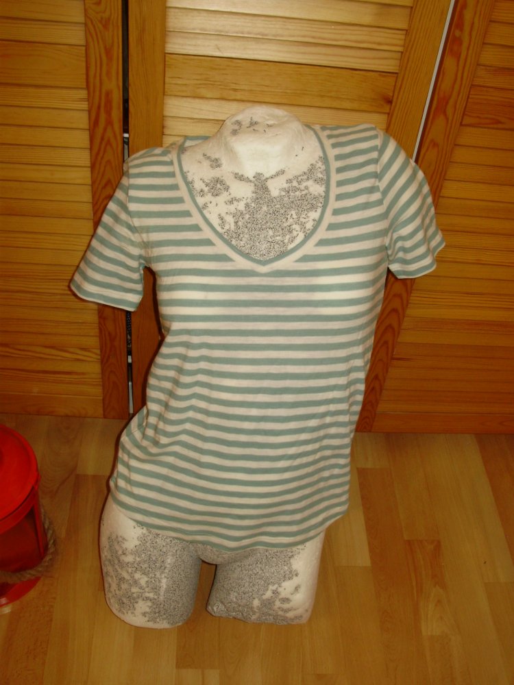 Marc O´Polo Shirt mint-weiß Streifen S