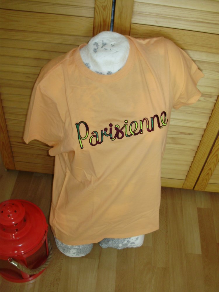 Maison Kitsune Shirt apricot Parisienne gestickt L