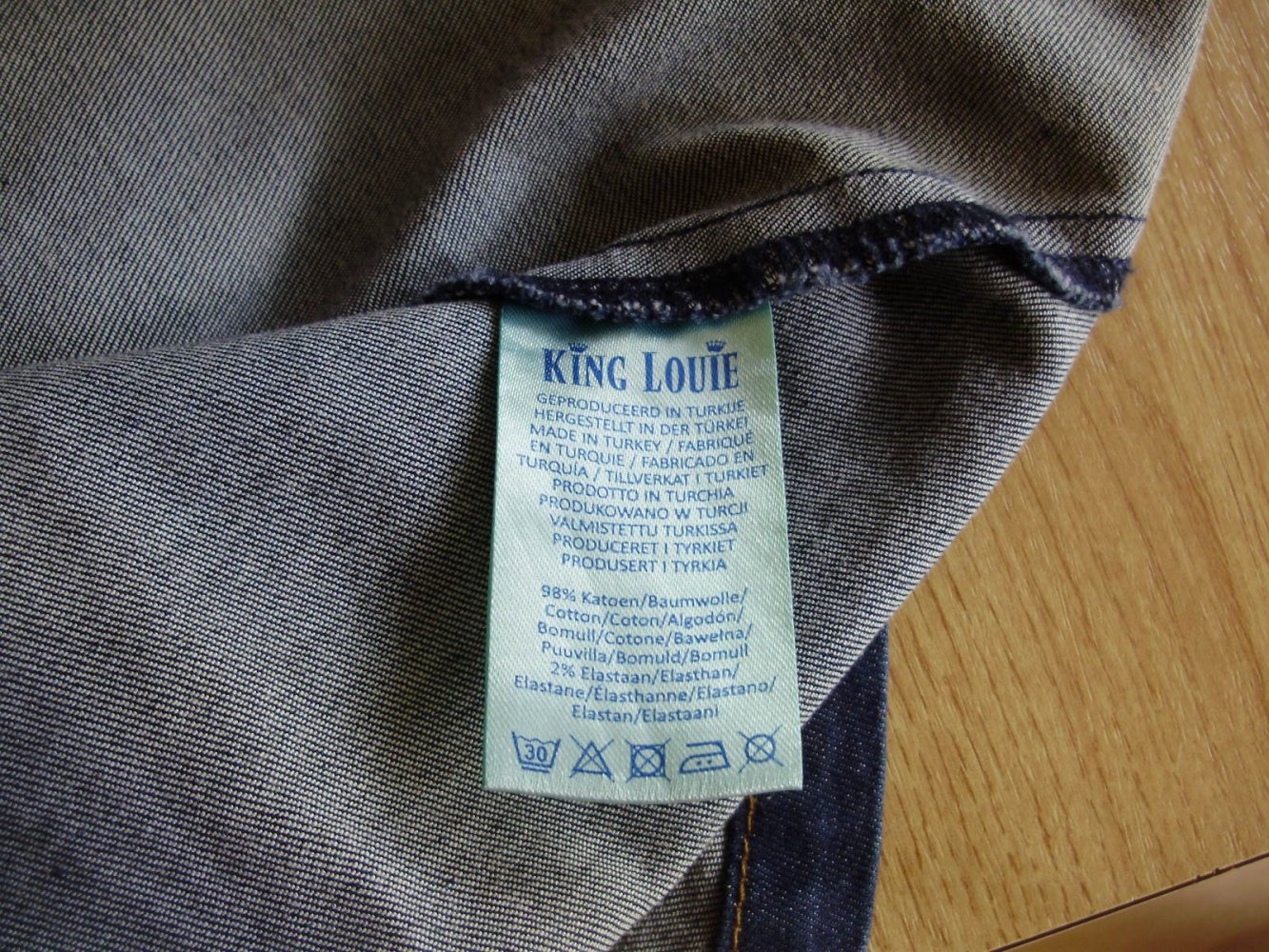 King Louie Jeans Kleid ausgestellter Rock 40