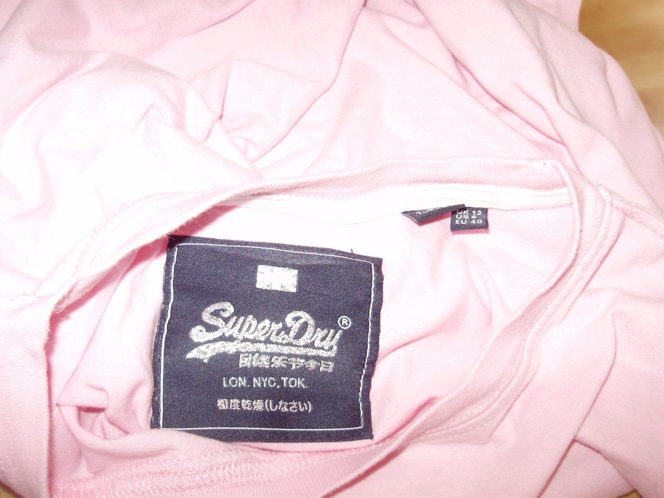 Superdry Shirt rosa Gummiprint Gr 40