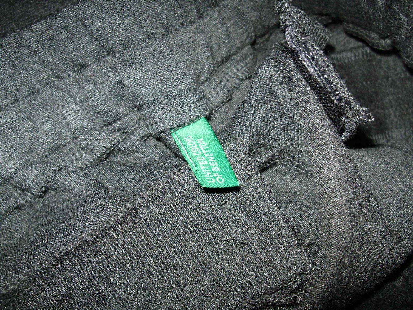 Benetton Hose grau 7/8 Länge Stretch Gummibund Umschlag S XS