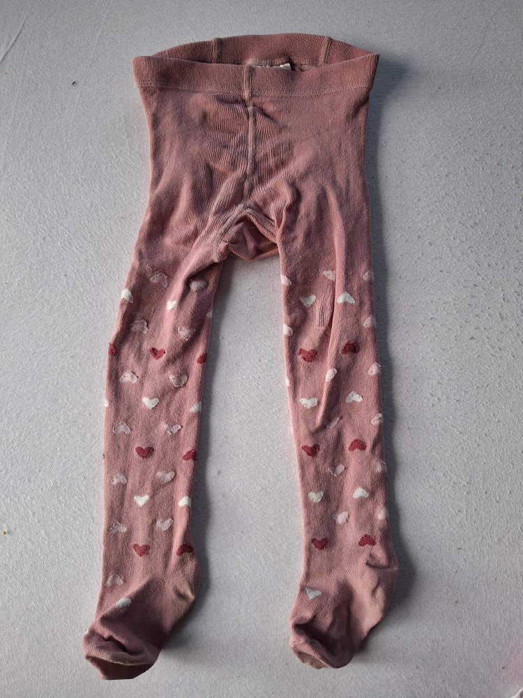 pinke Strumpfhose mit Herzen Gr. 98/104