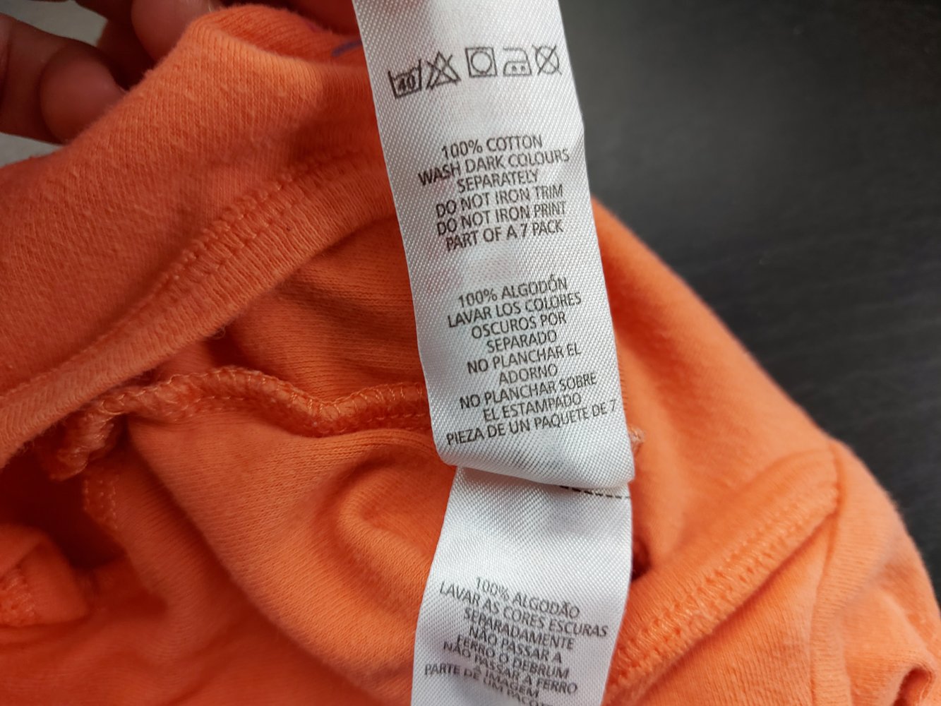 Orangefarbener Kurzarmbody Little cutie Gr. 50/56