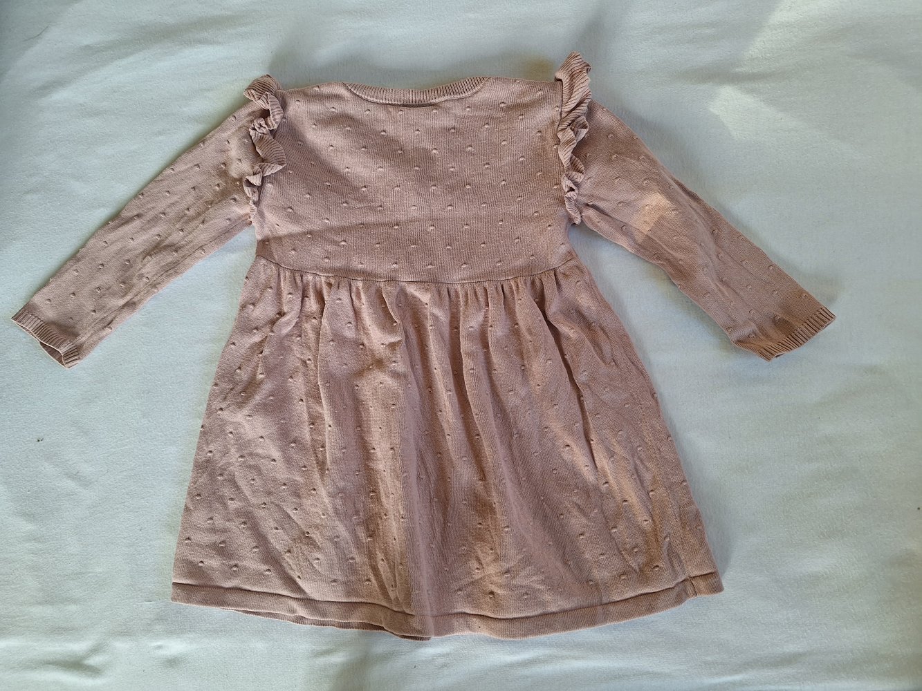 Langärmliges altrosa Kleidchen, Gr. 86 pastell Ostern
