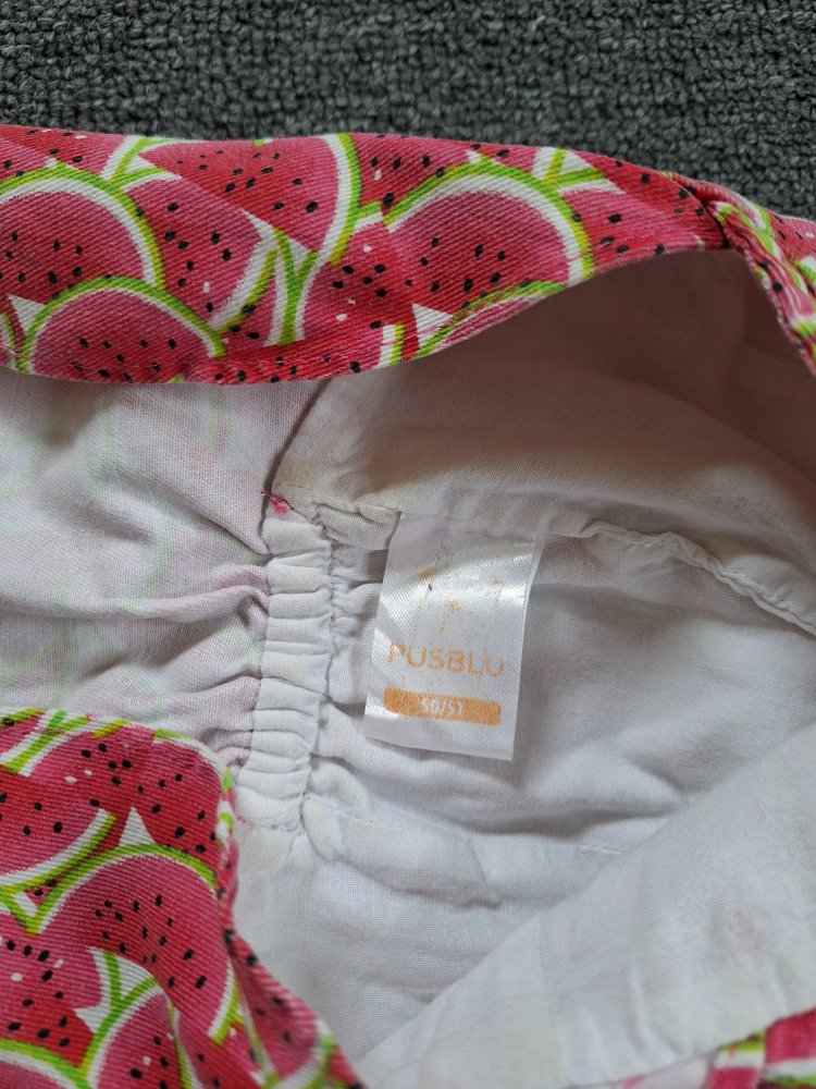 niedlicher Sommerhut mit Melonen für Babys mit Nackenkrempe, Gr. 50/51