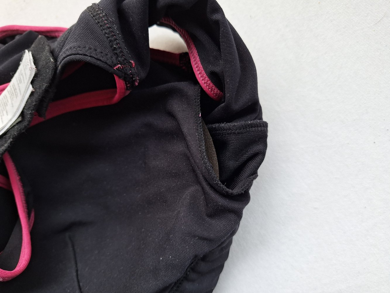 Schwarz pinkes Sport Bustier / Sport BH Gr. L