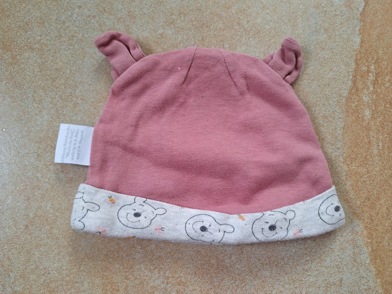 Rosa Winnie Pooh Mütze mit Öhrchen Gr. 86/92