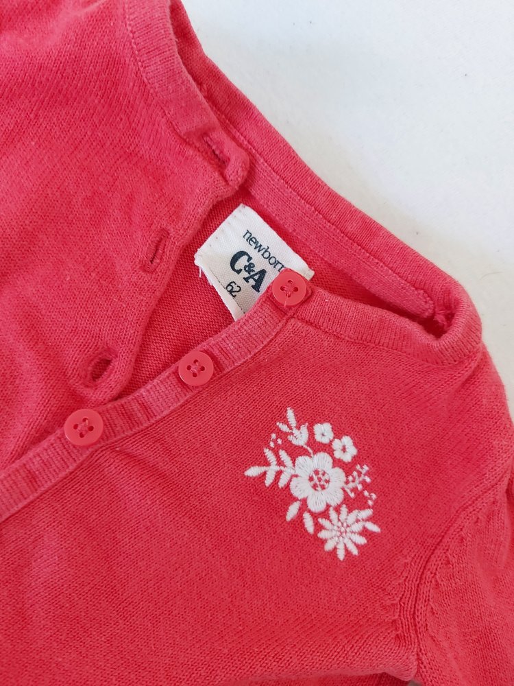 rotes Babystrickjäckchen, Gr. 62
