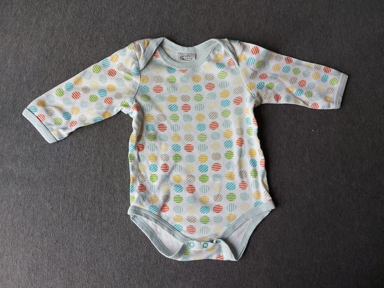 Langärmliger Badybody mit bunten Punkten Gr. 62/68