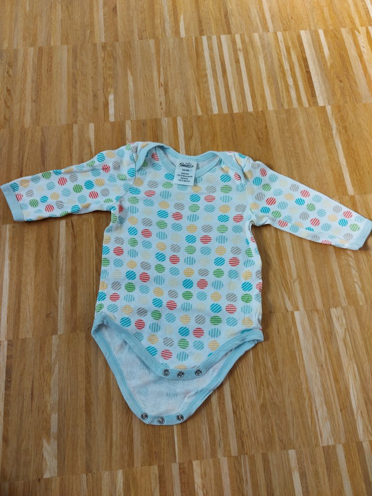 Langärmliger Badybody mit bunten Punkten Gr. 62/68