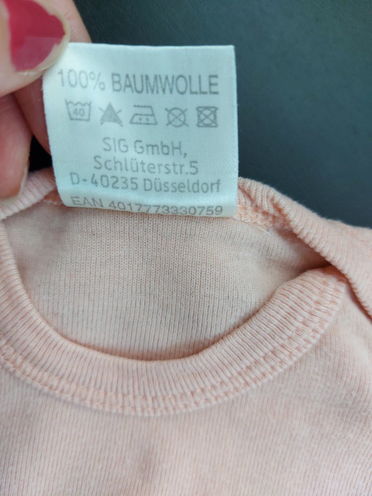 apricotfarbener Kurzarmbody Gr. 50/56 Sommerbody