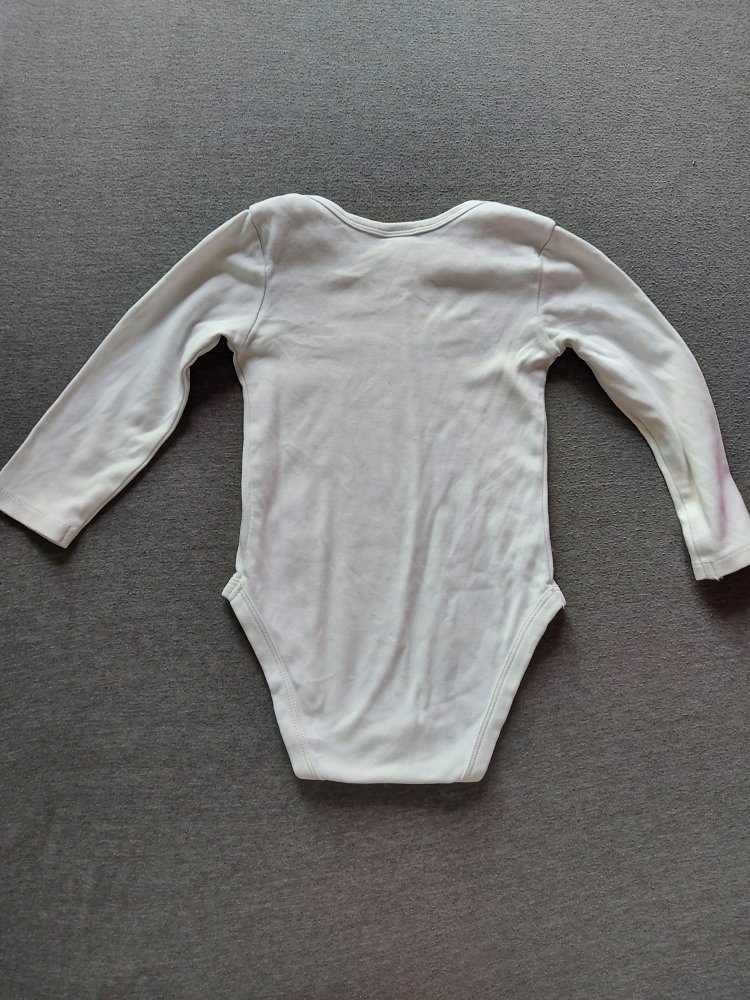 Langärmliger weißer Babybody mit Faultier hanging out with dad Gr. 86 unisex/geschlechtsneutral