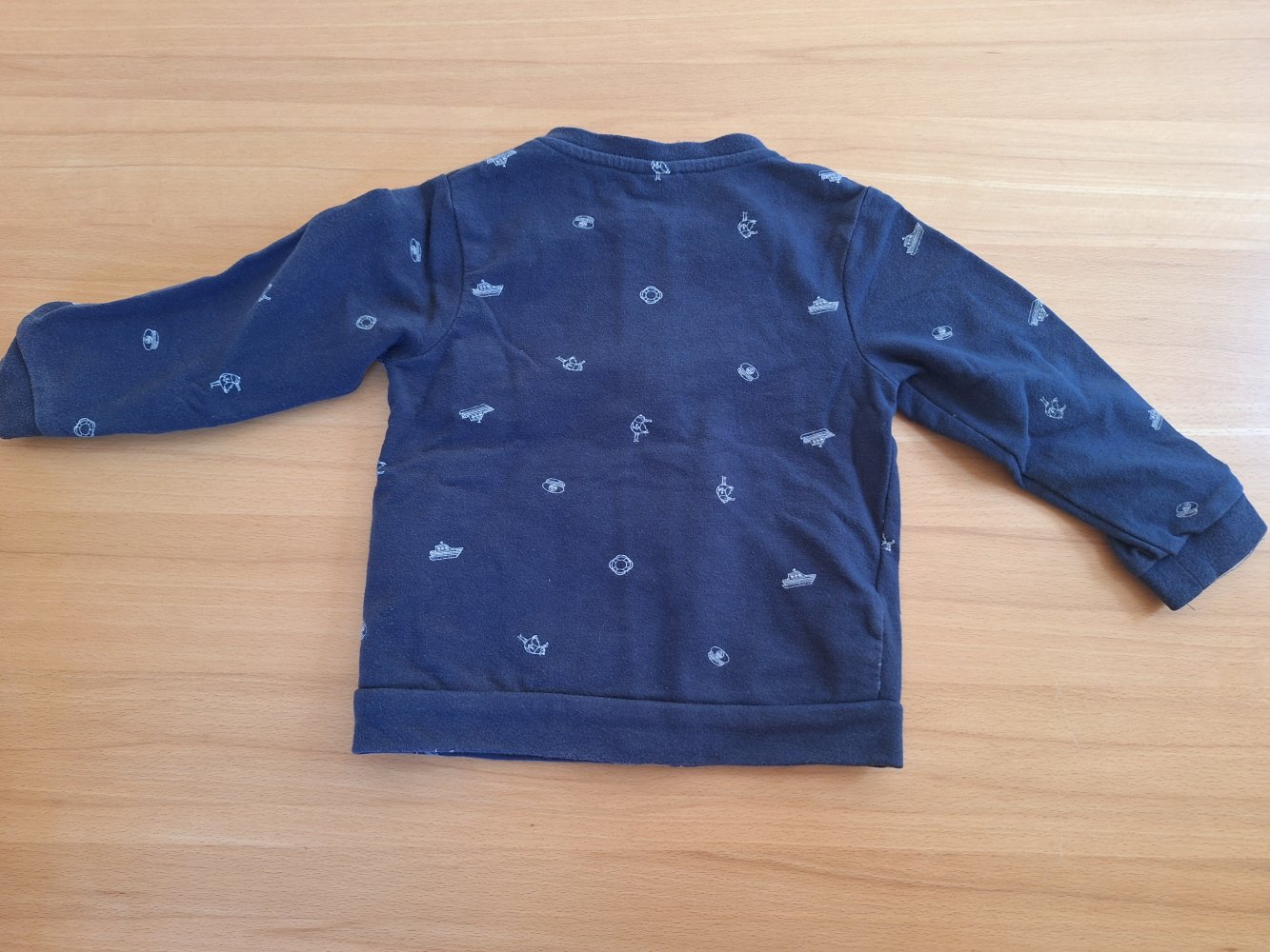 Maritim blaue Reißverschlussjacke, Gr. 80