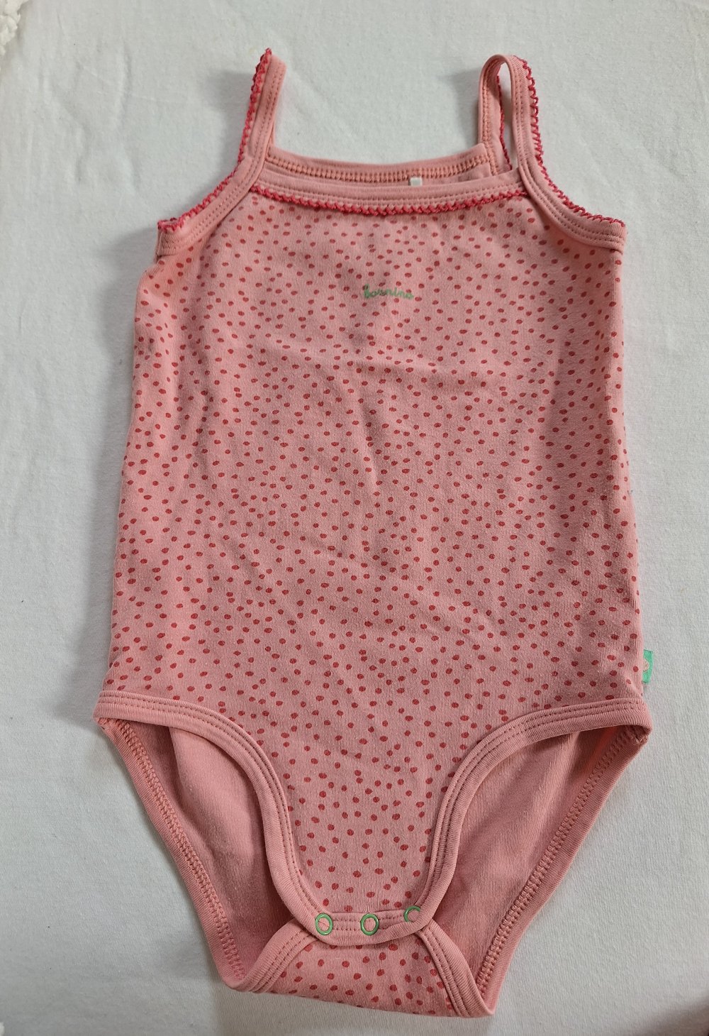 roter Punktebody mit Spaghettiträgern Gr. 98/104